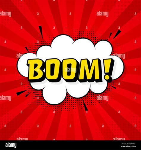 Boom In Vintage Style Cartoon Style Vector Pop Art Vector Text Wow Effect Stock Vector Image