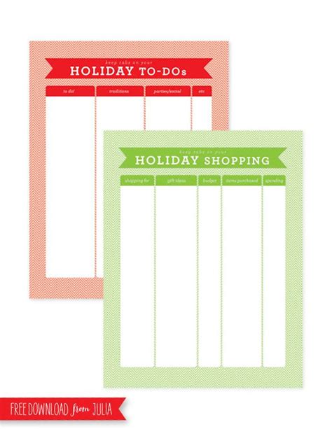 Free Printables Chevron Holiday To Do List And Holiday Shopping List