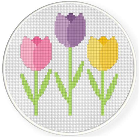Easter Tulips Cross Stitch Pattern Daily Cross Stitch