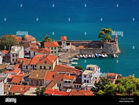 Panoramic View Of The Picturesque Little Port Of Nafpaktos Lepanto