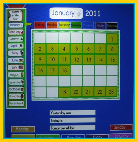 January 2011 Smart Board Smart Board Games Classroom Calendar