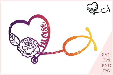 Nurse Svg Heart Stethoscope Svg For Silhouette Cricut