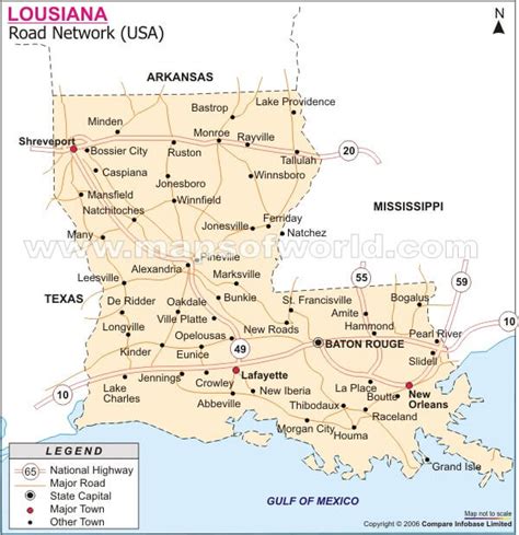 Road Map Of Louisiana And Texas