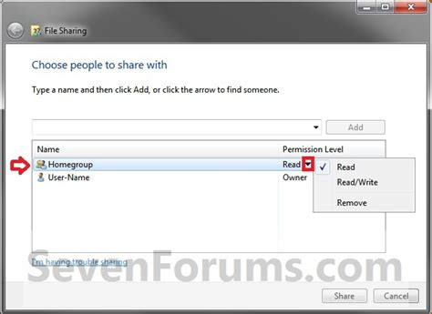 Homegroup Change File And Folder Sharing Settings Tutorials