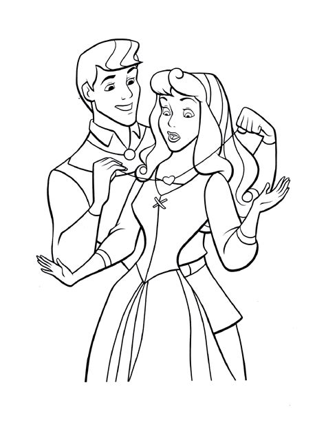 Coloriage Princesse Et Prince Charmant  Haut Coloriage HDImages et
