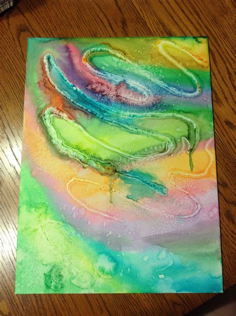 I Experimented With Glue Salt And Water Color C Painting