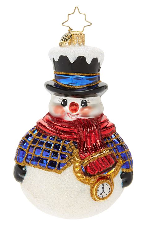 Christopher Radko Jolly All A Round Snowman Glass Ornament Nordstrom