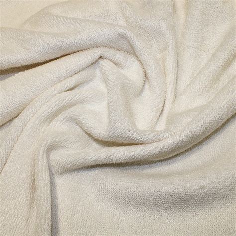 Ivorycream Bamboo Terry Towelling Fabric Plain Solid Colours Towel