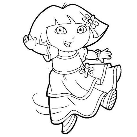 Dora Is Dancing In Dora The Explorer Coloring Page Netart