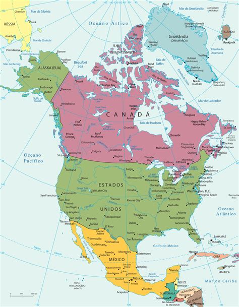 Mapa Politico De America Del Norte Mapas Politicos Atlas Del Mundo