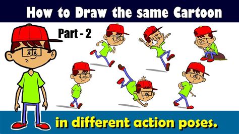 How To Draw The Same Cartoon Character In Different Poses Part 2