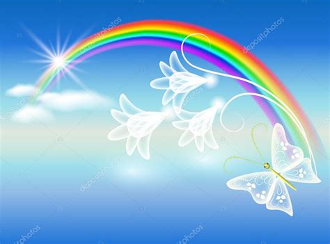 Rainbow And Flowers Stock Vector By ©marisha 6952997