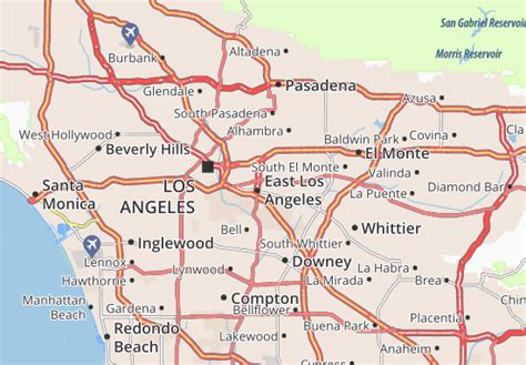 Kaart Michelin East Los Angeles Plattegrond East Los Angeles