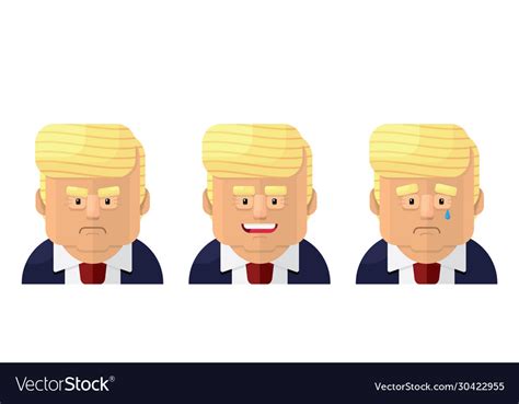 President Flat Graphic Emoji Icon Set Royalty Free Vector