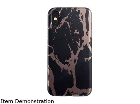 Insten Black And Rose Gold Marble Pattern Tpu Rubber Candy Skin Case