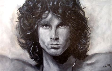 Jim Morrison Acrylic On Canvas Rpainting