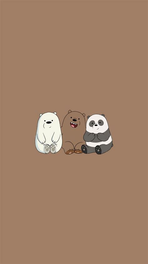 We Bare Bears Aesthetic Brown Wallpaper Simple Cute Kawaii Fondos De