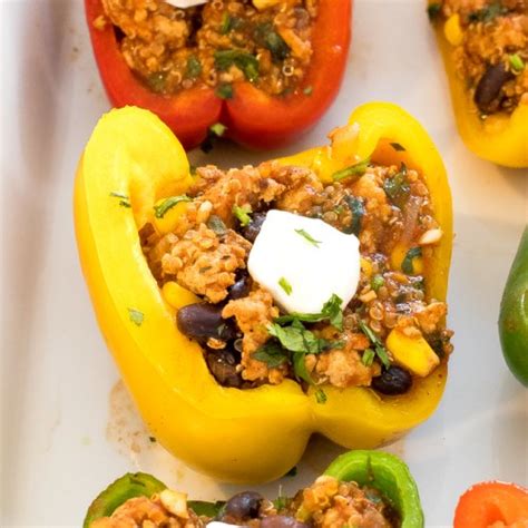 Healthy Mexican Turkey And Quinoa Stuffed Peppers Chef Savvy