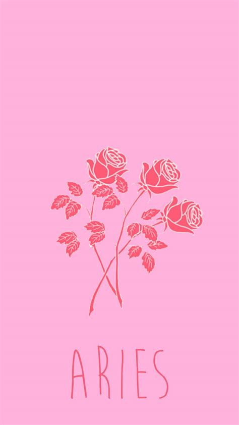 Download Aries Aesthetic Red Roses In Pink Wallpaper