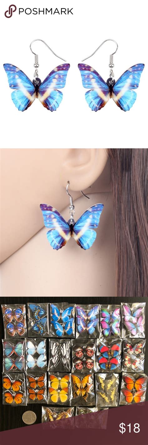 NEW Acrylic Cypris Morpho Butterfly Earrings Category Fashion Jewelry
