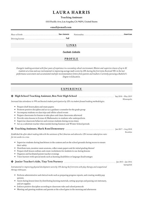 Write down all the questions you want to ask before the interview and have them ready. Teaching Assistant Resume & Writing Guide | +12 TEMPLATES | PDF