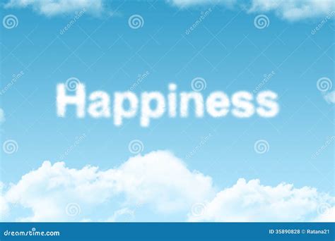 Happiness Cloud Word Stock Photo Image Of Happy Card 35890828