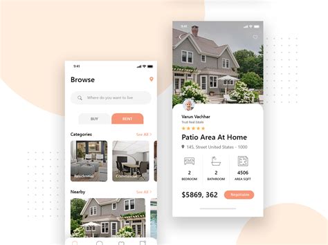 Housing Real Estate Mobile Apps Screen Layout Psd Template Uplabs