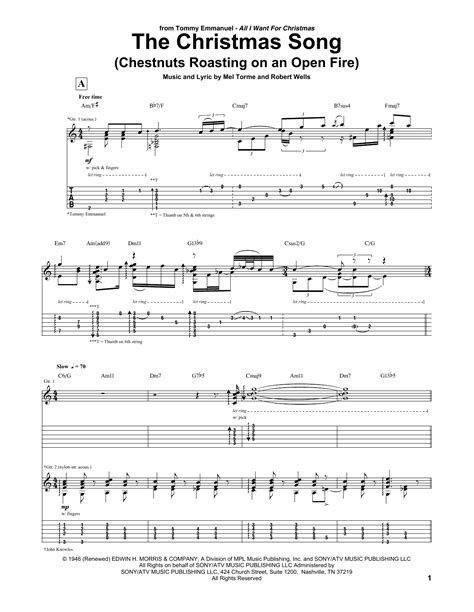 The christmas song chords by bing crosby with chords drawings, easy version, 12 key variations and much more. The Christmas Song (Chestnuts Roasting On An Open Fire) Sheet Music | Tommy Emmanuel | Guitar Tab