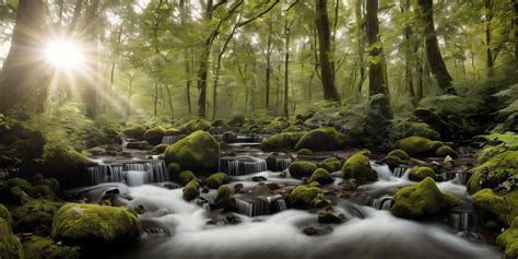 Enchanting Forest And Freshwater Streams Stock Illustration