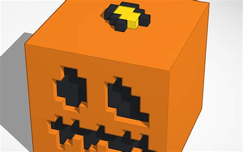3d Design Minecraft Pumpkin Head Tinkercad
