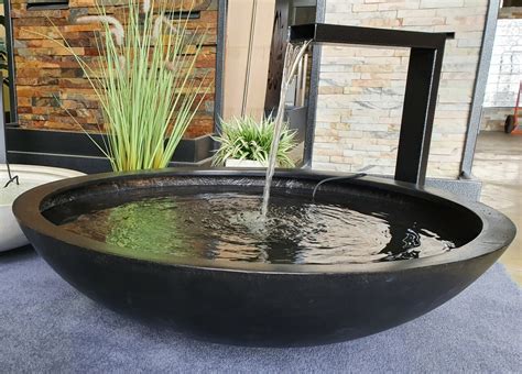 “kai” Polystone Bowl Large Water Feature With Powder Coated Spout