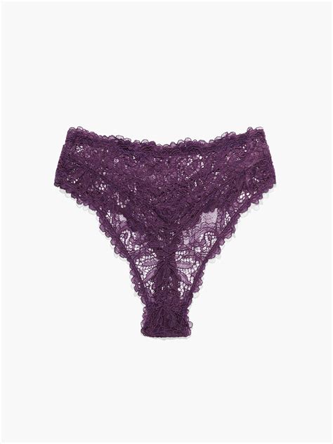 Romantic Corded Lace High Waist Thong Panty In Purple Savage X Fenty