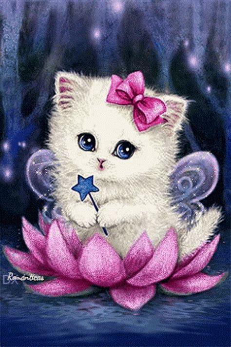 Foto Animada Diamond Painting Cat Wallpaper Cat Art