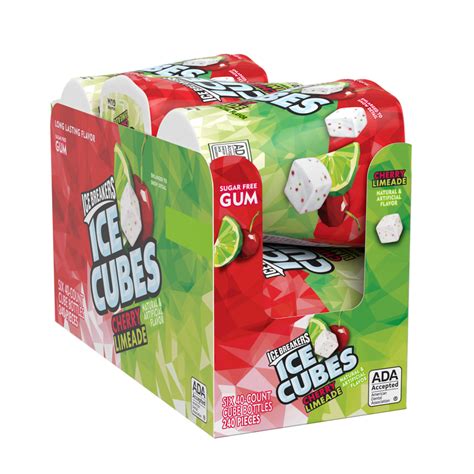 Ice Breakers Ice Cubes Cherry Limeade Sugar Free Gum 1944 Oz Box 6 Pack