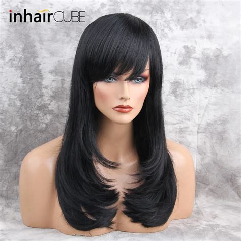 Esin 22 Inch Women Natural Wave Black Long Mixed Hair Blend Wigs With