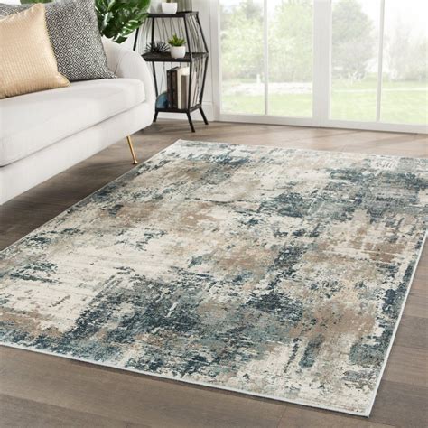Sisario Abstract Blue And Gray Rug Design By Jaipur Burke Decor Beige