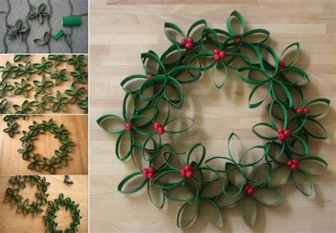 Homemade Christmas Wreath Out Of Recycled Materials
