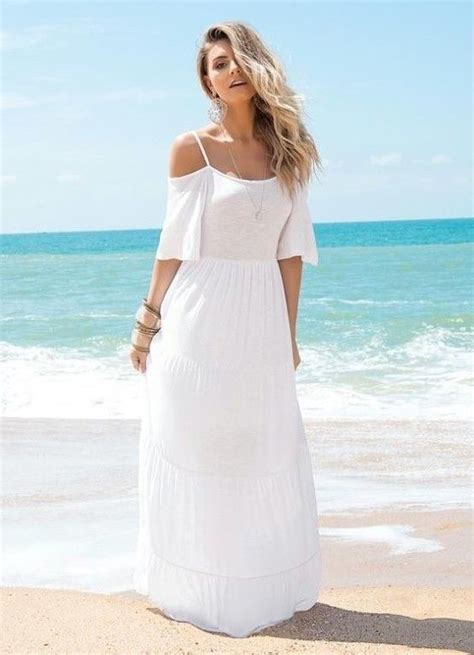 venta vestidos de playa blancos largos en stock