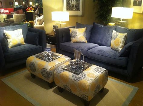 How to style a blue sofa in 2020 on roomhints. Blue Sofa Yellow Accents | Blue sofa, Basement decor ...