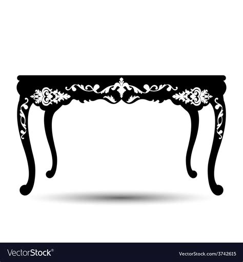 Silhouette Of Table Royalty Free Vector Image Vectorstock