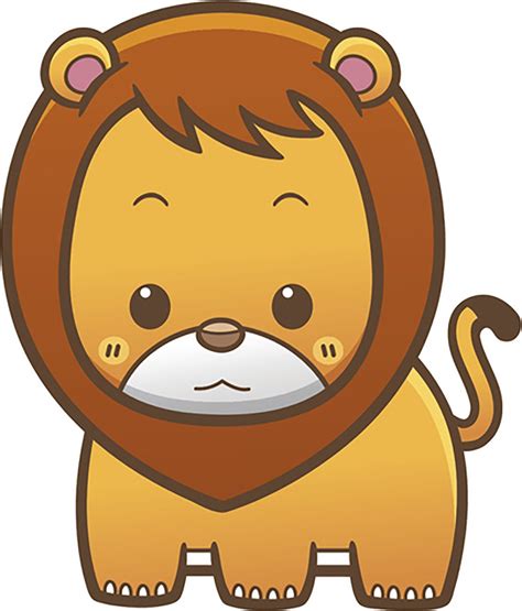 Cute Simple Kawaii Wild Animal Cartoon Icon Lion Vinyl