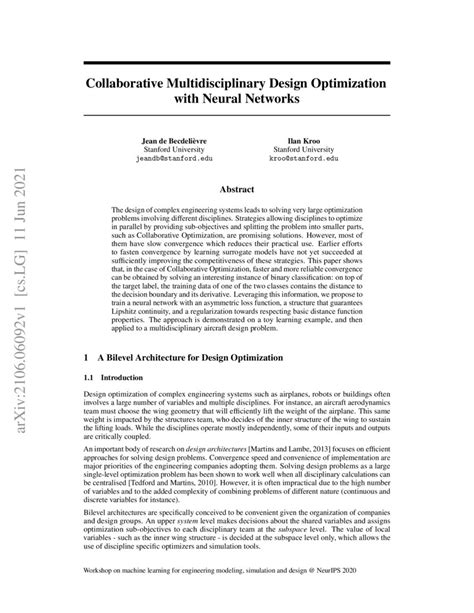 Collaborative Multidisciplinary Design Optimization With Neural