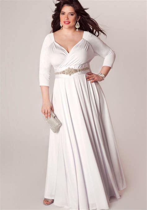 All White Plus Size Party Dresses 2019 Trends