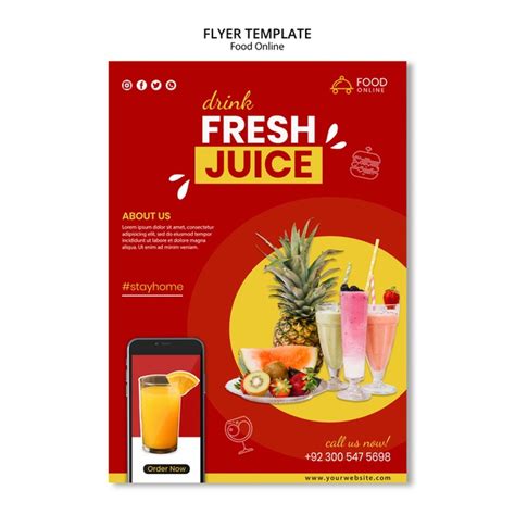 Download Free PSD | Food online concept flyer mock-up