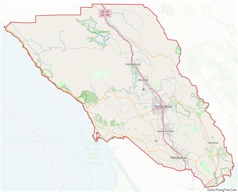 Map Of Sonoma County California