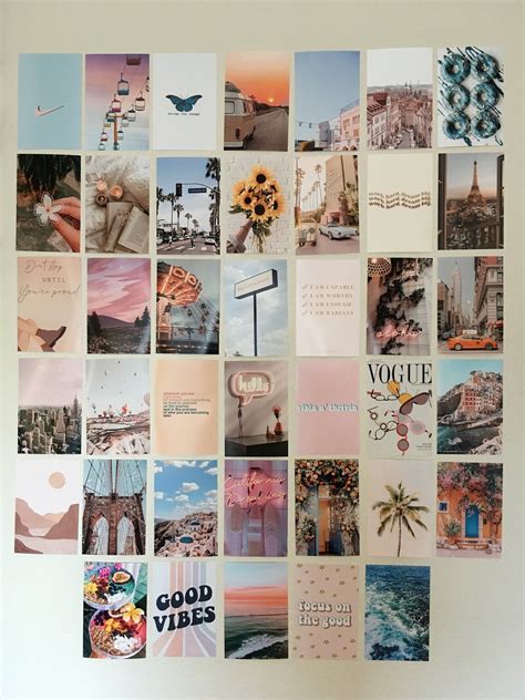 Sunset Aesthetic Wall Collage Kit Digital Printable Room Etsy