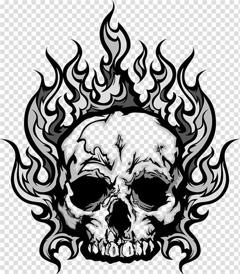 Burning Skull Svg Flaming Skull Png Skull On Flames Clipart Skull On