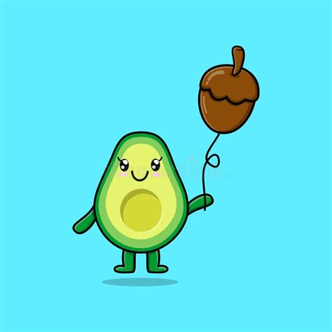 Cute Cartoon Avocado Character In Flat Design Stock Vector