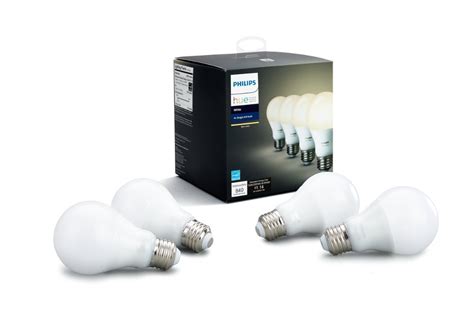 Buy Philips Hue White A19 4 Pack 60w Equivalent Dimmable Led Smart Bulb