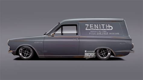 Axesent Creations Render Van Rust British Cars Ford Ford Cortina Grey
